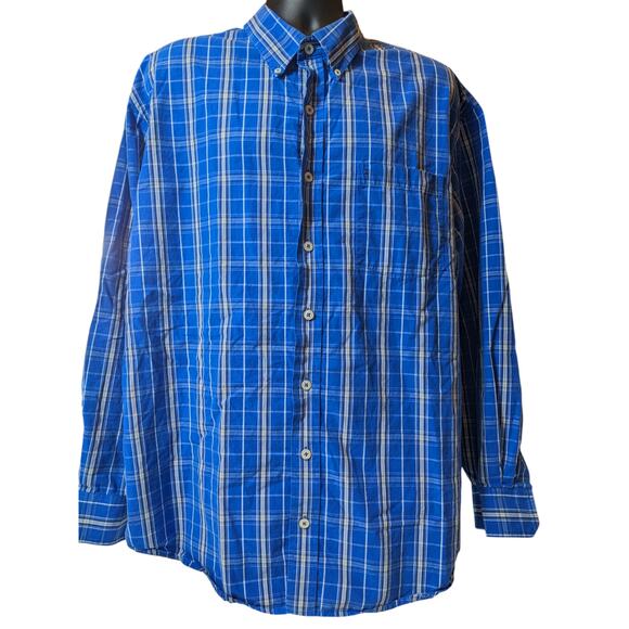 Izod Shirt Mens 2XL Plaid Button Down Long Sleeve Classic Fit Pockets Collar - Picture 3 of 16
